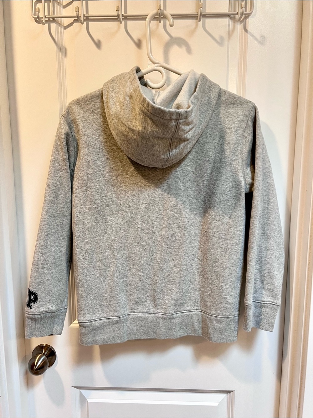 GAP Gray Kids Hoodie with Dark Navy Flocked Mickey Graphic Youth XL - Picture 3 of 4